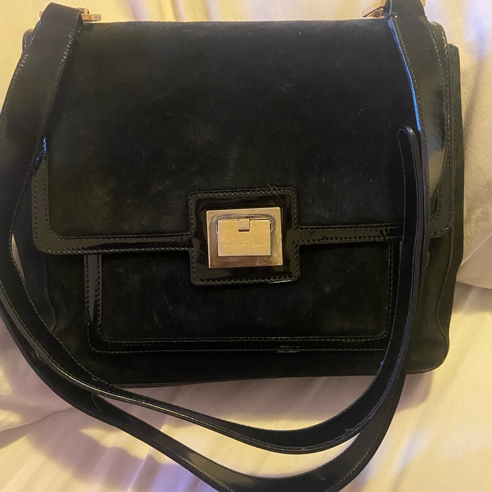 Salvatore Ferragamo vintage suede shoulder bag